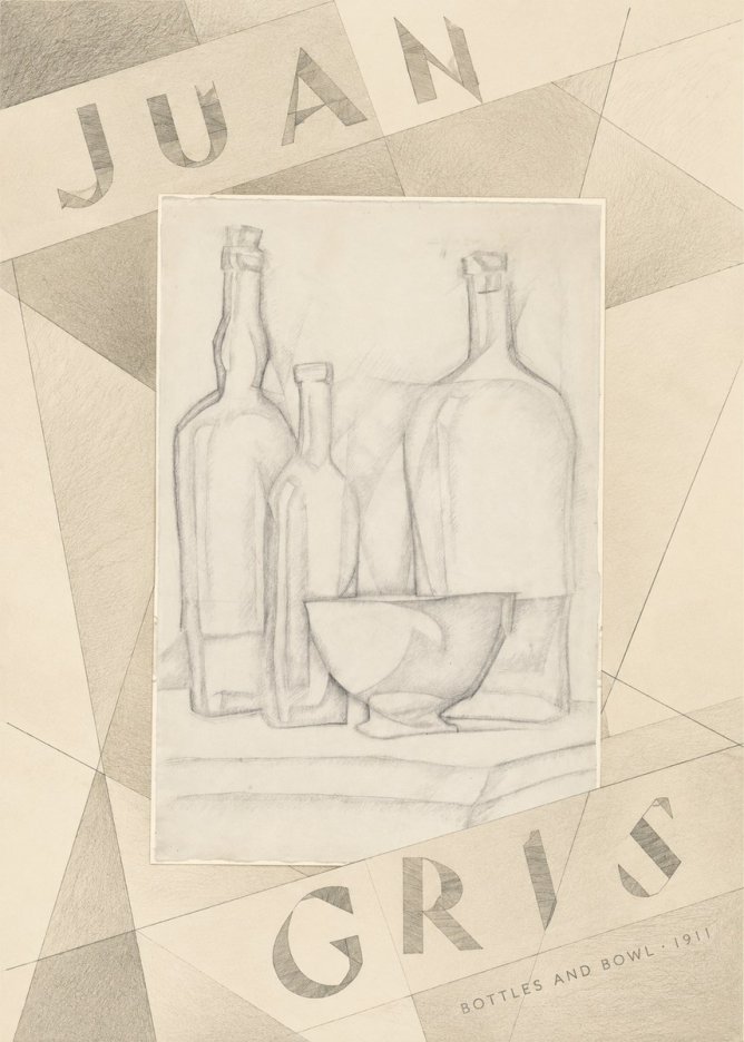 Juan Gris Bottles and Bowl No5 - Plakat