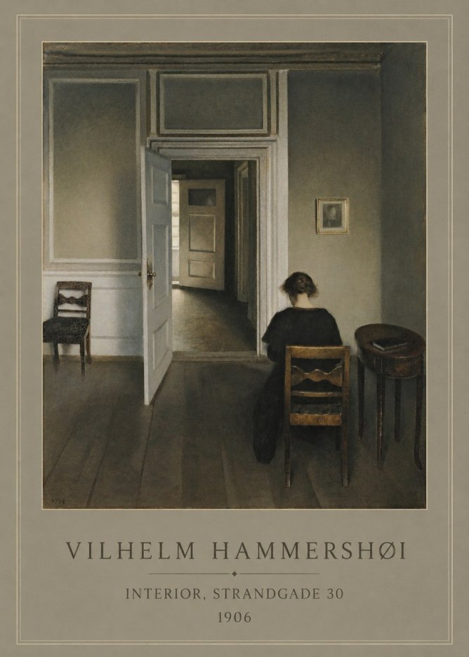 Vilhelm Hammershøi Interior, Strandgade 30 II No1 - Plakat