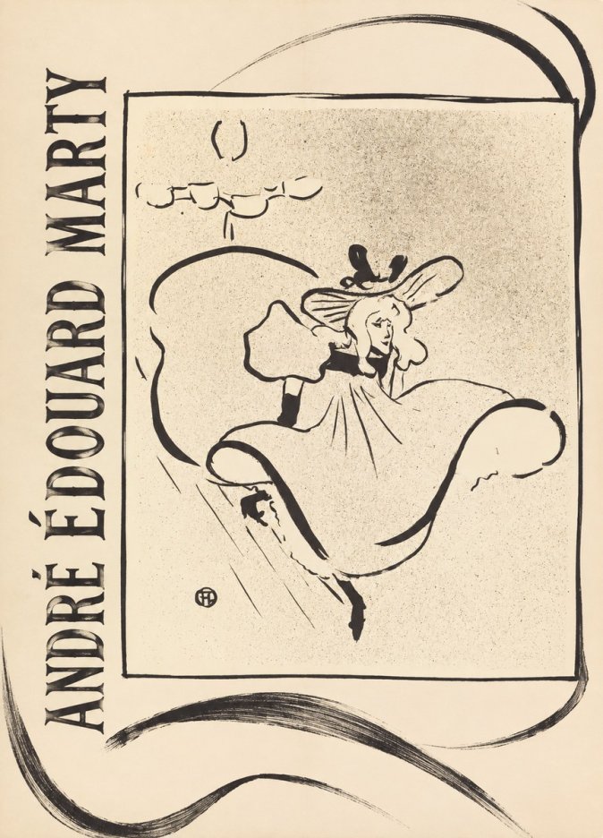 André Édouard Marty Elegant Woman with Hat No3 - Plakat