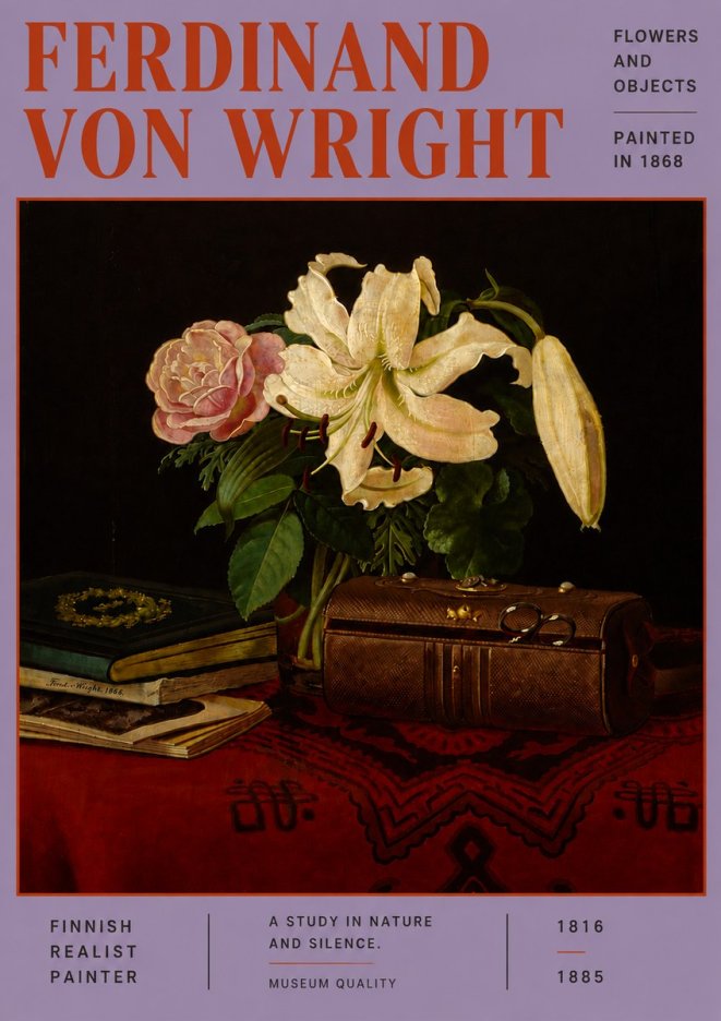 Ferdinand von Wright Flowers and Objets No6 - Plakat
