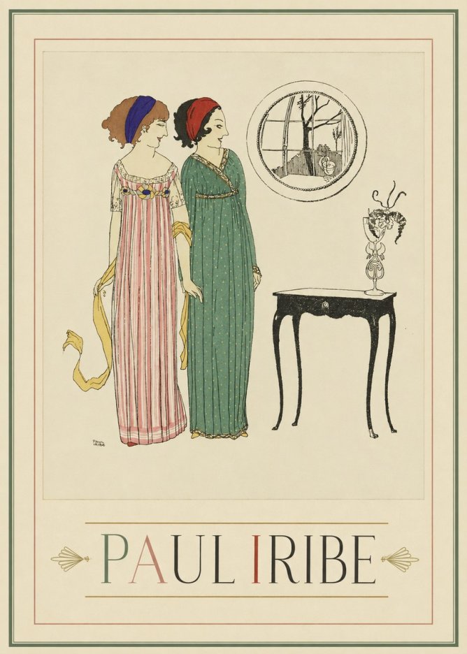Paul Iribe Two Women in Elegant Dresses No1 - Plakat
