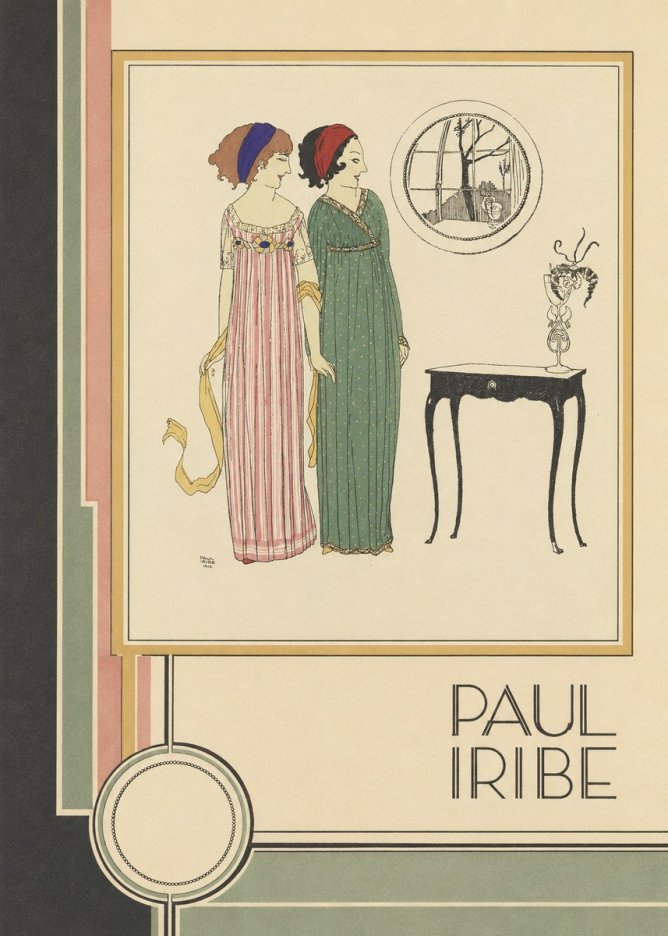 Paul Iribe Two Women in Elegant Dresses No2 - Plakat