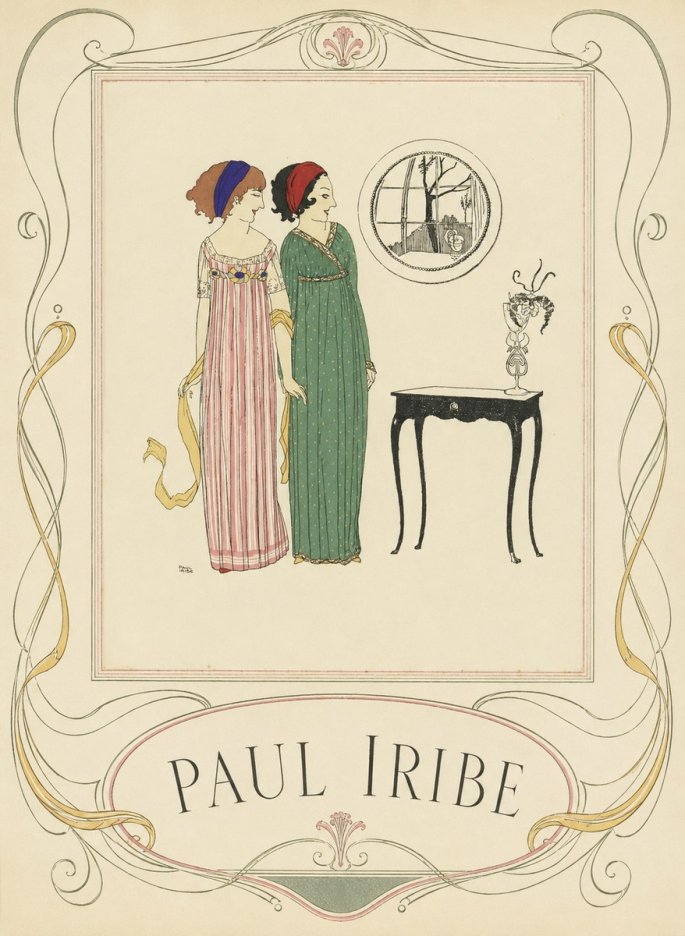 Paul Iribe Two Women in Elegant Dresses No3 - Plakat