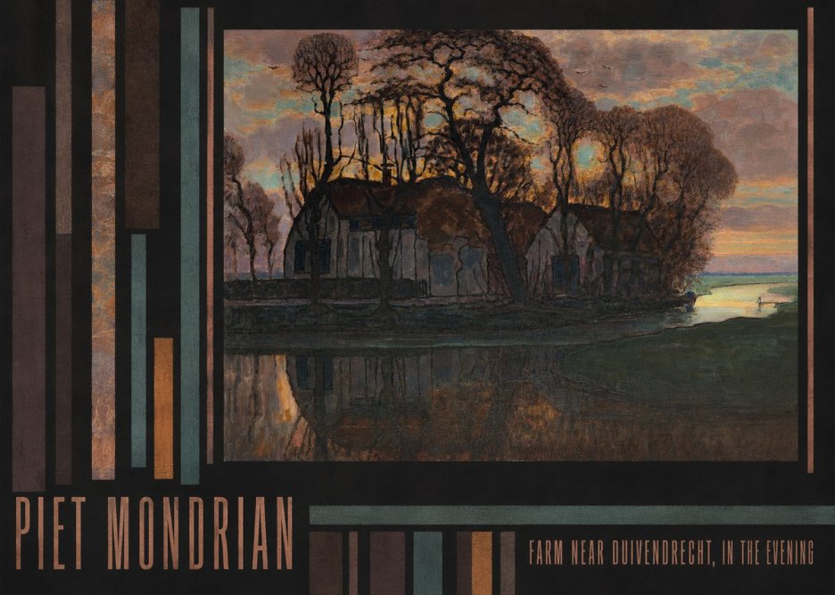 Piet Mondrian Farm Near Duivendrecht, in the Evening No5 - Plakat