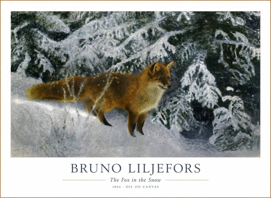 Bruno Liljefors The Fox in the Snow No1 - Plakat