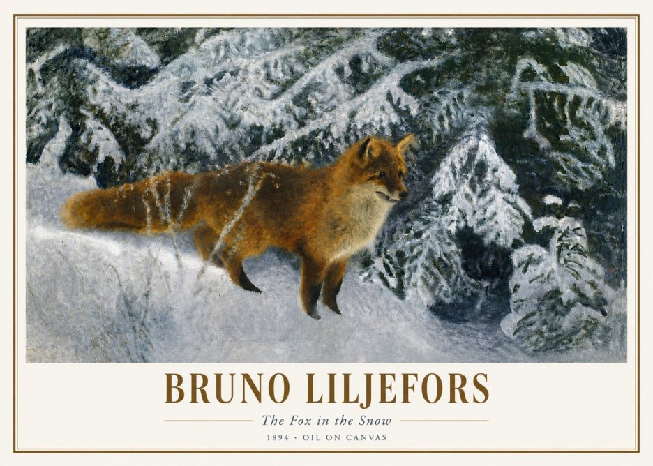 Bruno Liljefors The Fox in the Snow No3 - Plakat