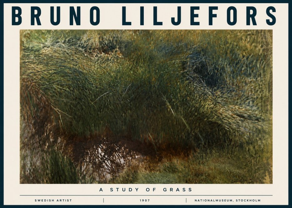 Bruno Liljefors A Study of Grass No4 - Plakat
