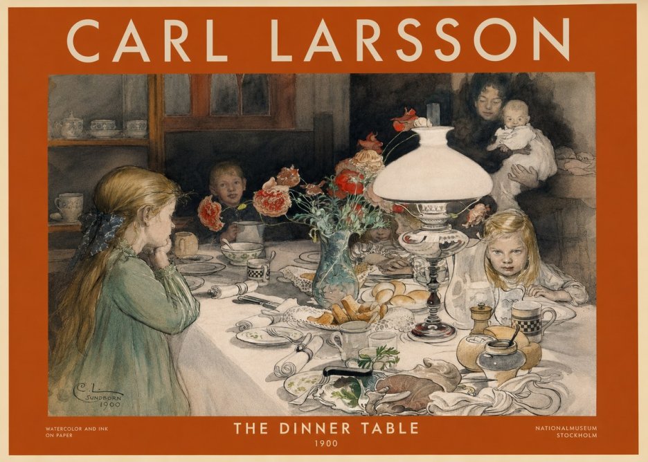 Carl Larsson The Dinner Table No2 - Plakat