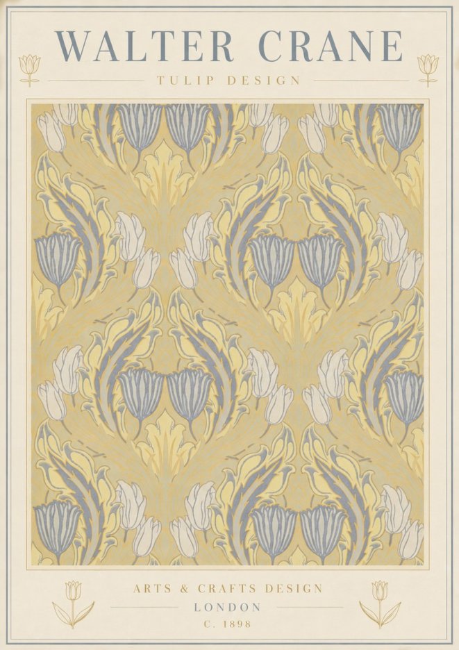 Walter Crane Tulip Design I No3 - Plakat