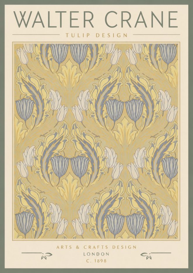 Walter Crane Tulip Design I No4 - Plakat