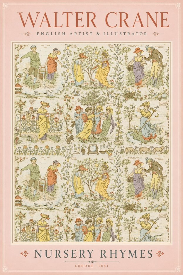 Walter Crane Nursery Rhymes No2 - Plakat