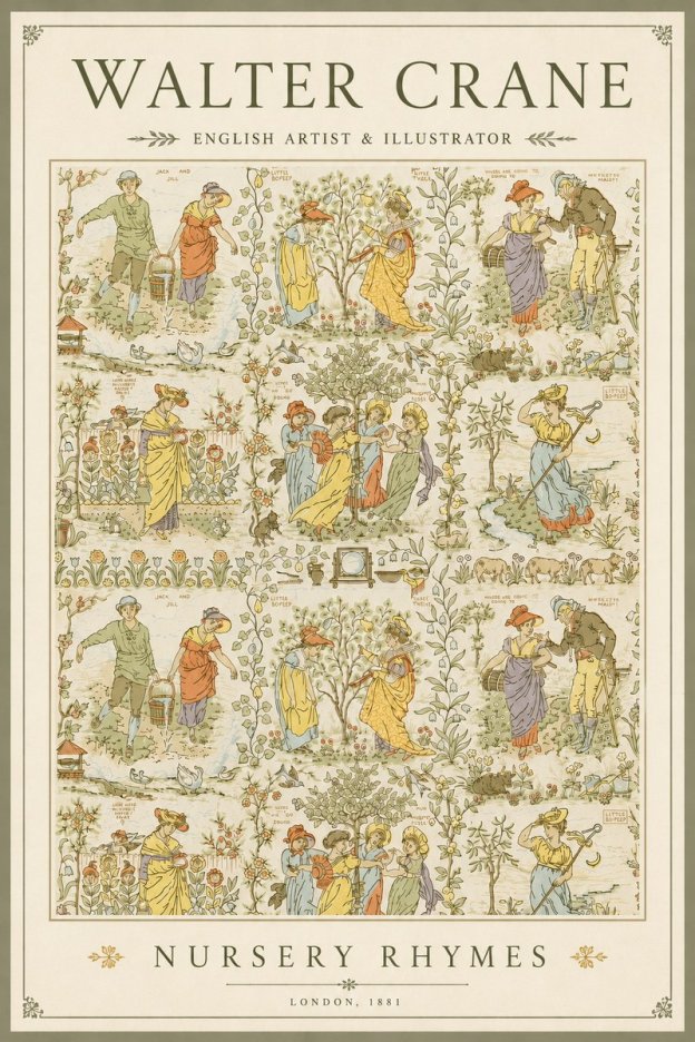 Walter Crane Nursery Rhymes No3 - Plakat