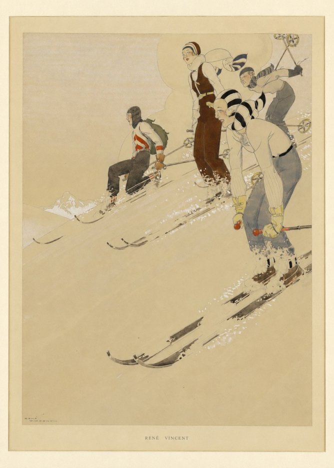 René Vincent Skiers No5 - Plakat