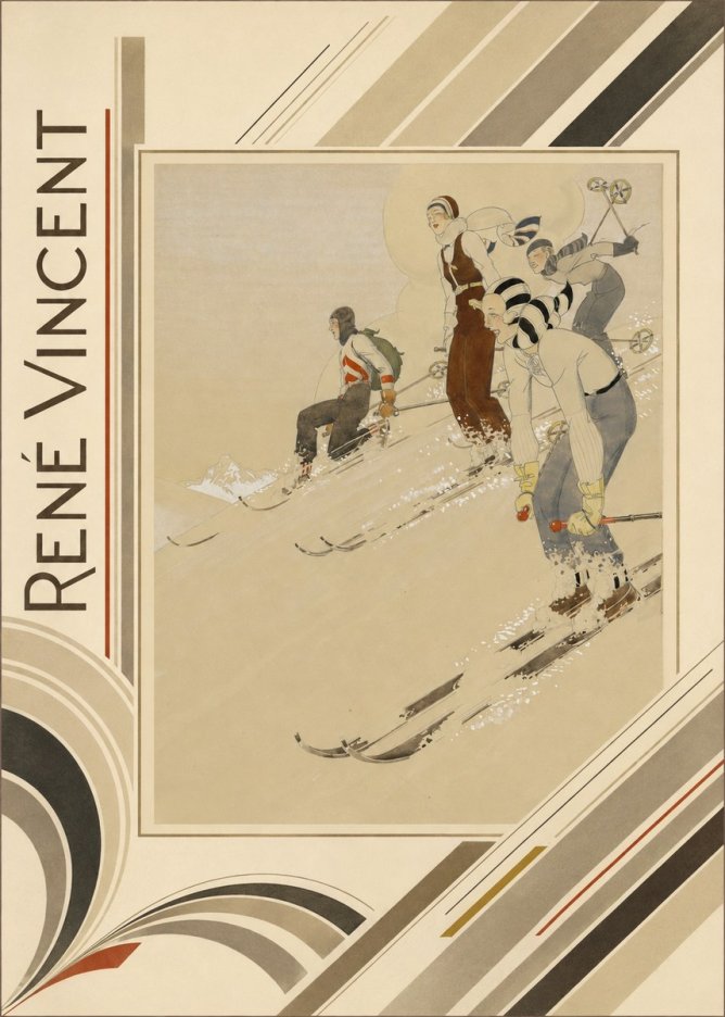 René Vincent Skiers No6 - Plakat
