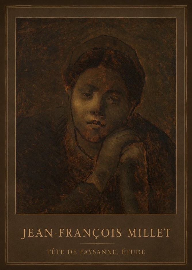 Jean-François Millet Tête De Paysanne, Étude No2 - Plakat