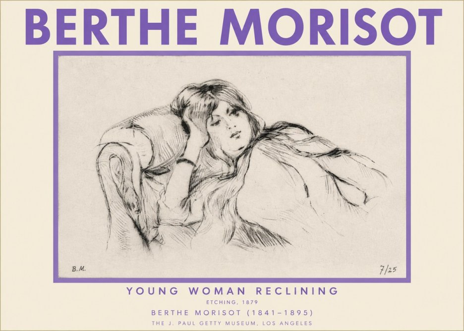 Berthe Morisot Young Woman Reclining I No2 - Plakat