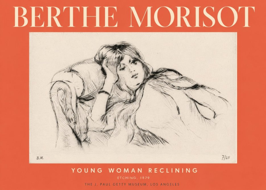 Berthe Morisot Young Woman Reclining I No3 - Plakat
