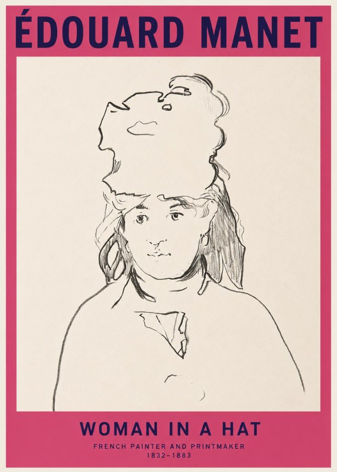 Édouard Manet Woman in a Hat No2 - Plakat