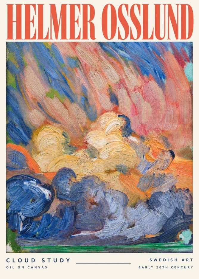 Helmer Osslund Sunset Clouds No3 - Plakat