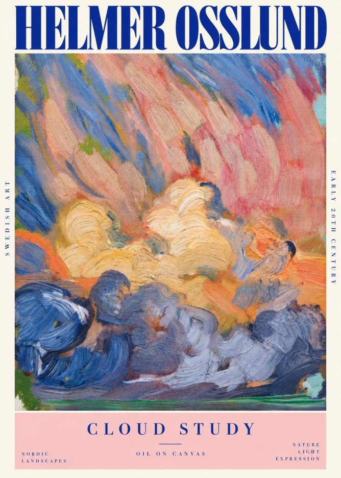 Helmer Osslund Sunset Clouds No5 - Plakat