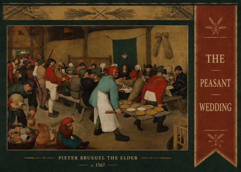 Pieter Bruegel The Peasant Wedding V No4 - Plakat