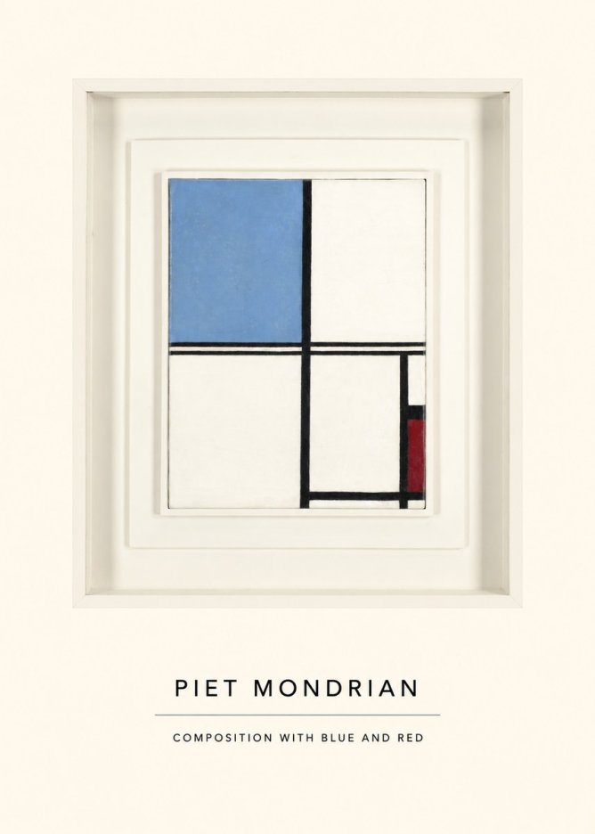 Piet Mondrian Composition with Blue and Red No4 - Plakat