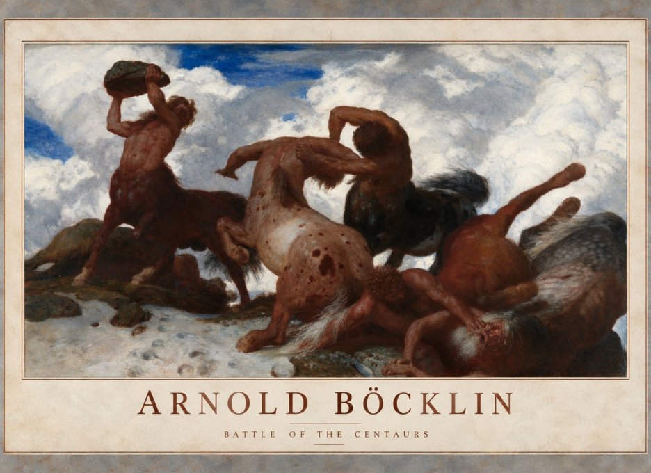 Arnold Böcklin Kentaurenkampf No6 - Plakat