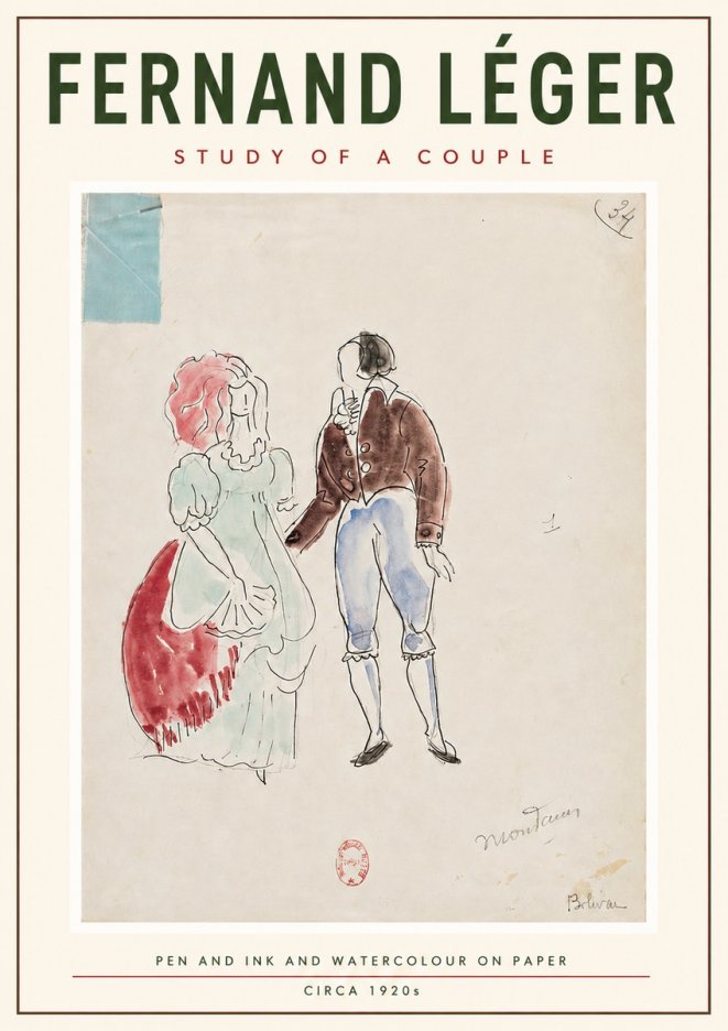 Fernand Léger Study of a Couple No4 - Plakat