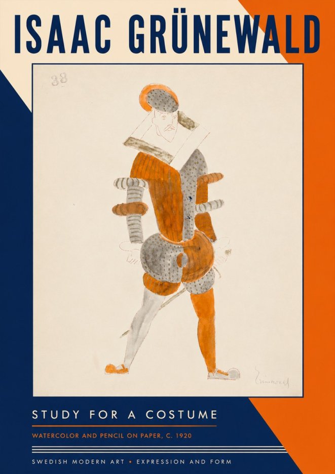 Isaac Grünewald Study for a Costume II No5 - Plakat