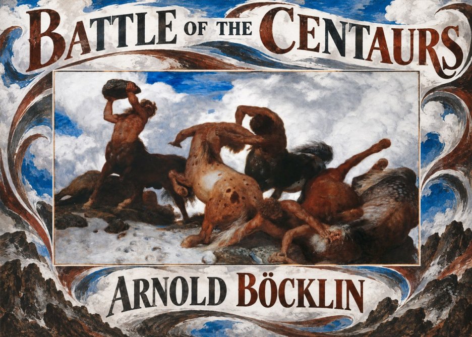 Arnold Böcklin Battle of the Centaurs No5 - Plakat