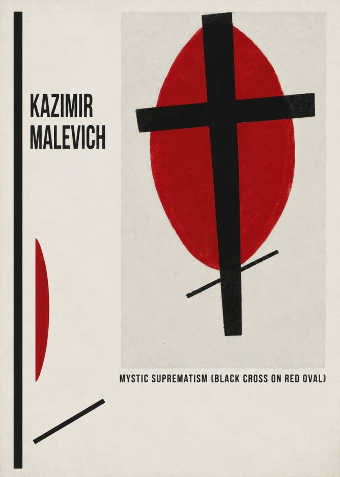 Kazimir Malevich Mystic Suprematism (Black Cross on Red Oval) No6 - Plakat