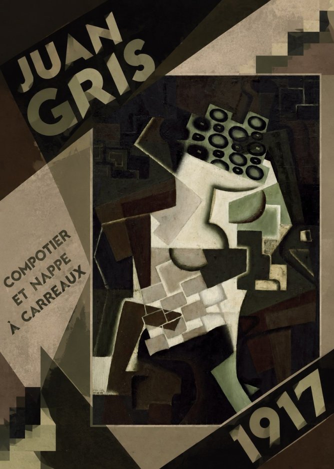 Juan Gris Compotier Et Nappe À Carreaux No5 - Plakat
