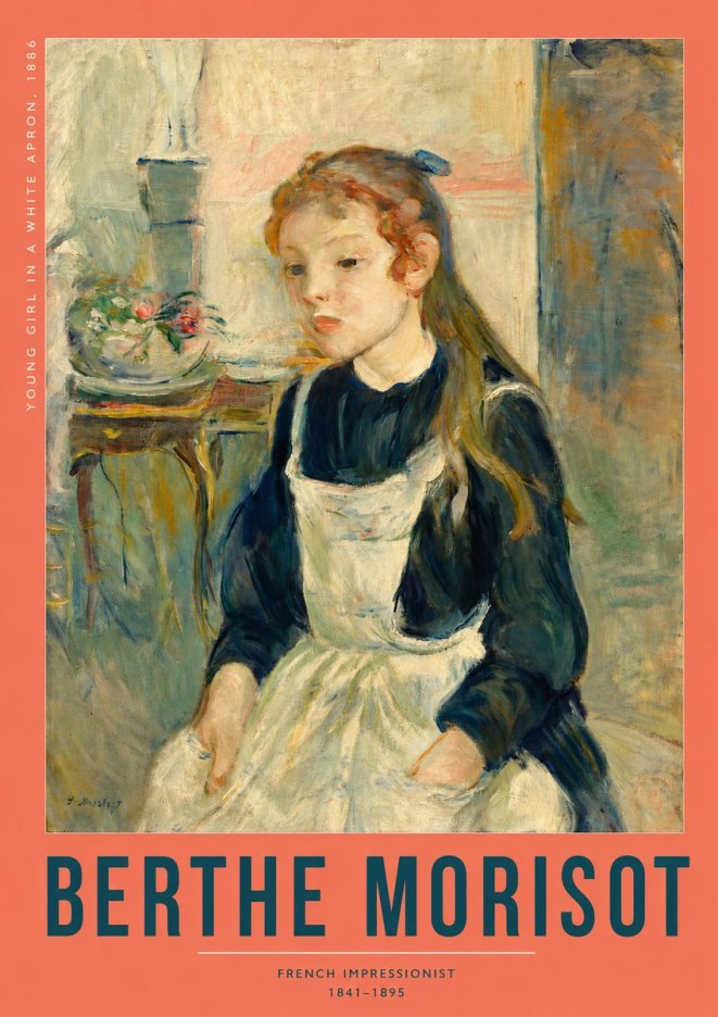 Berthe Morisot Young Girl in a White Apron No2 - Plakat