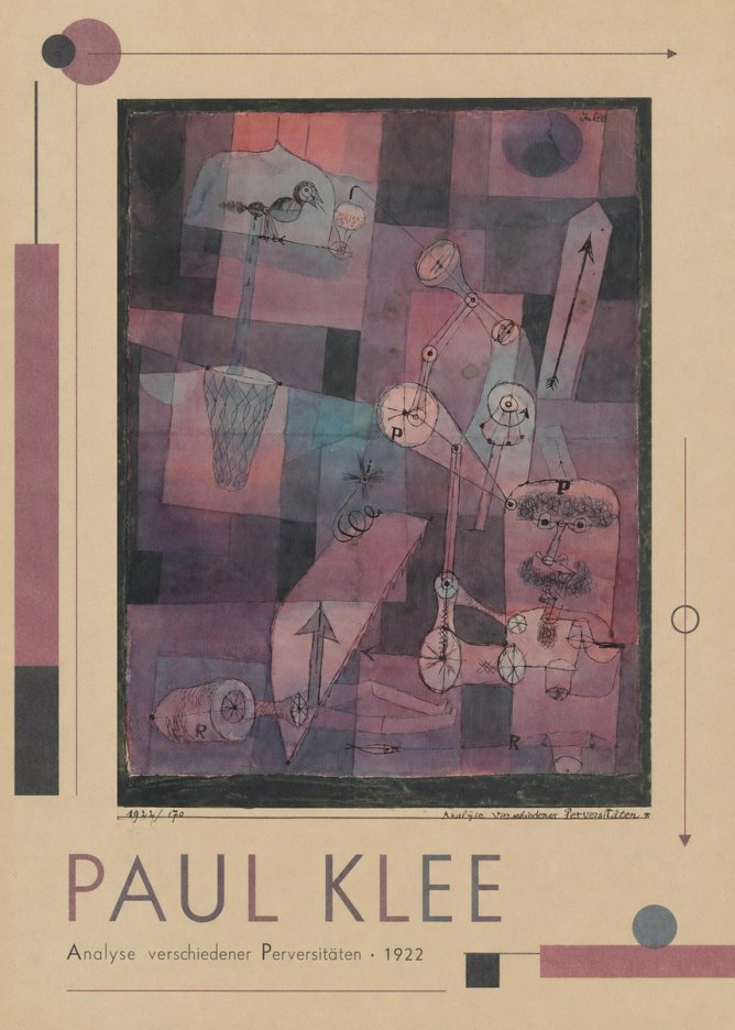 Paul Klee Analyse Verschiedener Perversitäten No1 - Plakat