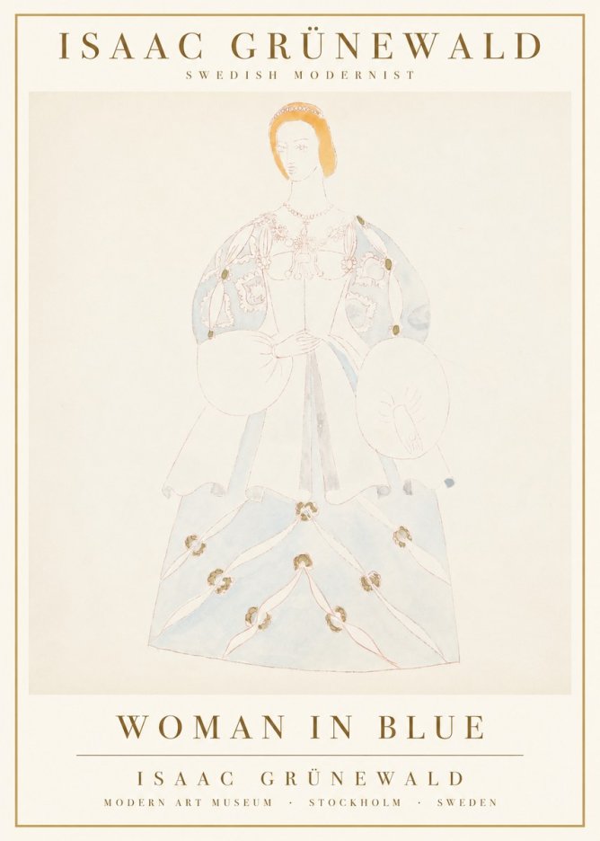 Isaac Grünewald Study of a Woman in Costume No3 - Plakat