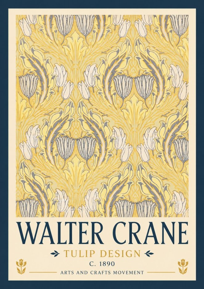 Walter Crane Tulip Design II No2 - Plakat