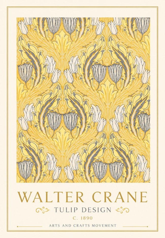 Walter Crane Tulip Design II No5 - Plakat