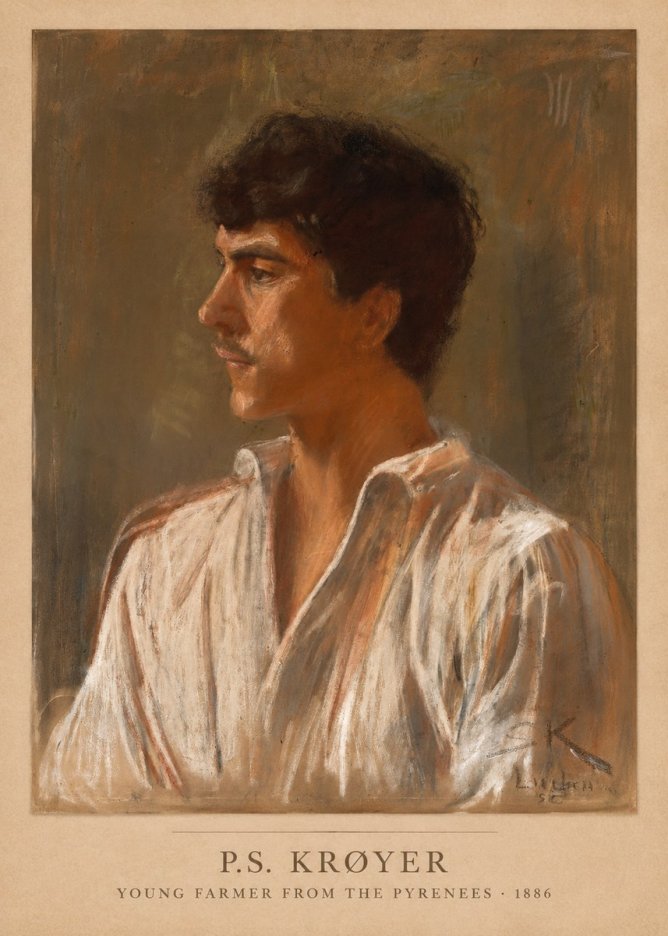 P.S. Krøyer Young Farmer from the Pyrenees No5 - Plakat
