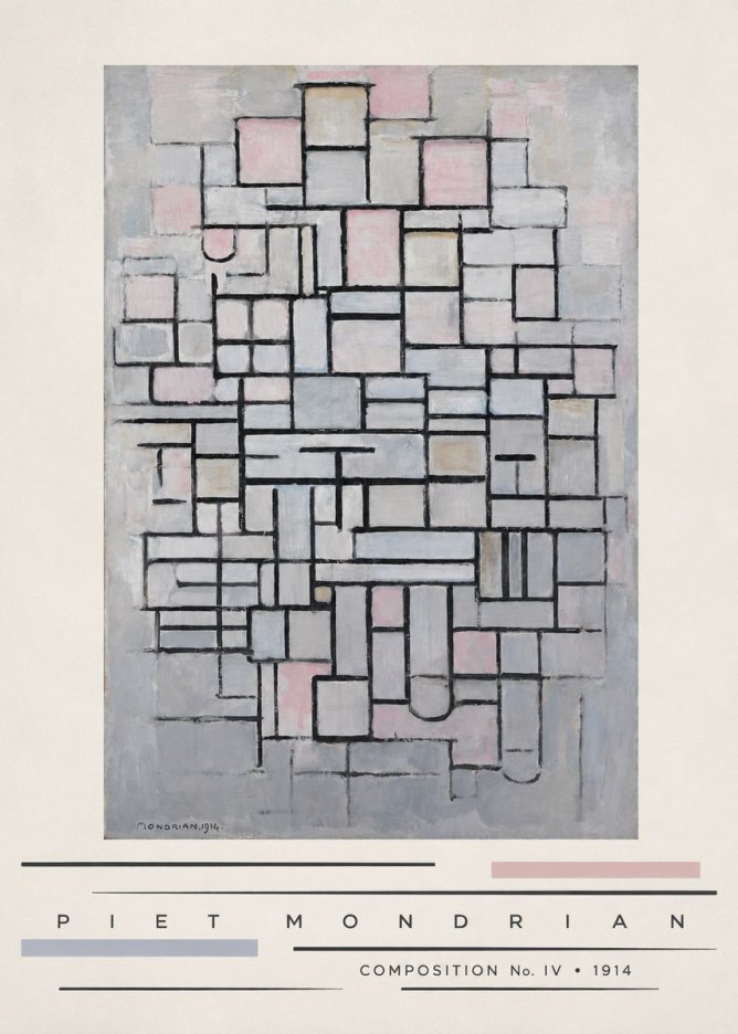 Piet Mondrian Composition No. Iv • 1914 No3 - Plakat