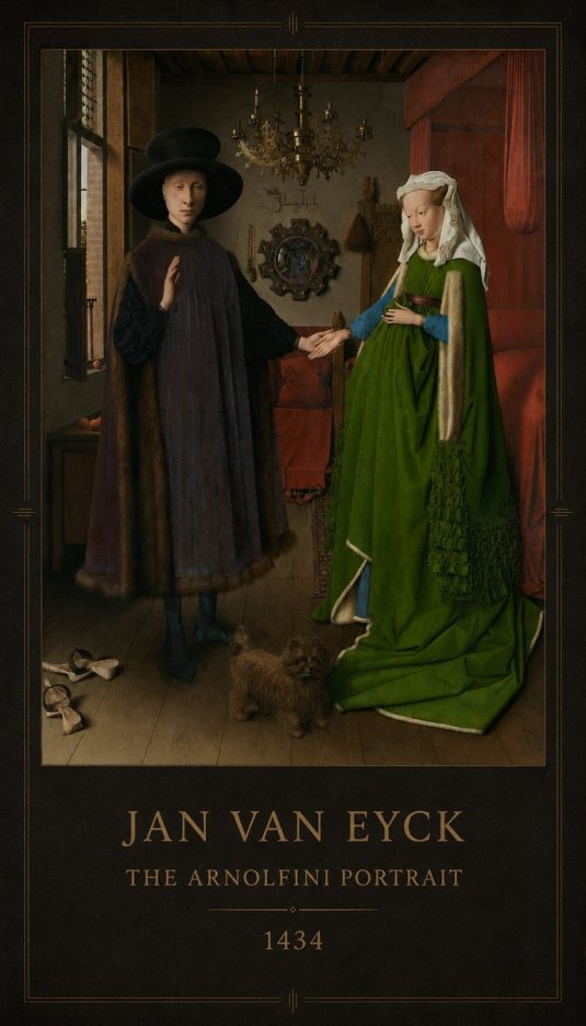 Jan van Eyck The Arnolfini Portrait V No5 - Plakat