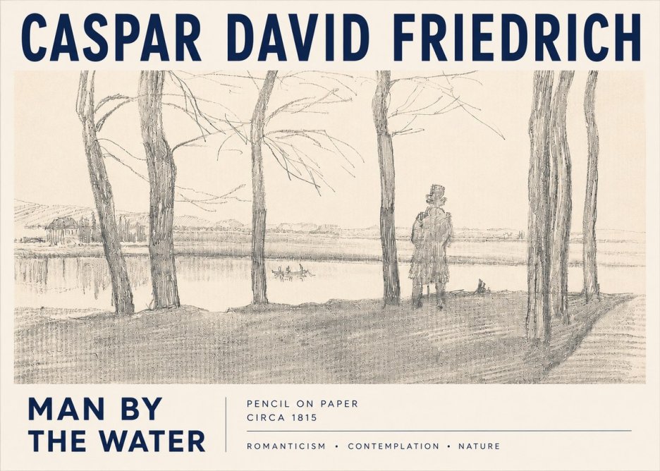 Caspar David Friedrich Man by the Water No3 - Plakat