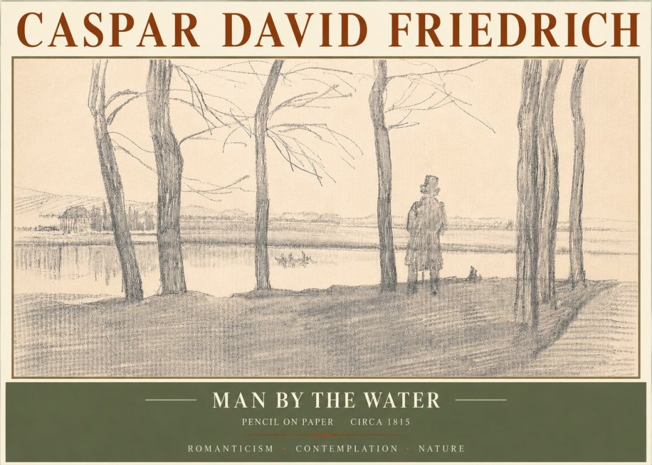 Caspar David Friedrich Man by the Water No5 - Plakat