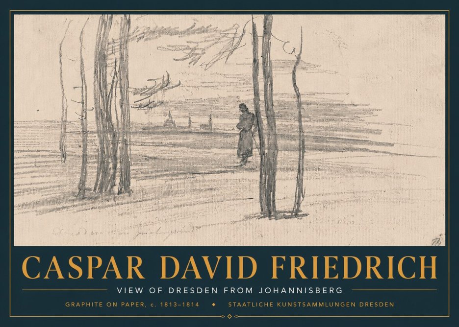 Caspar David Friedrich View of Dresden from Johannisberg No6 - Plakat