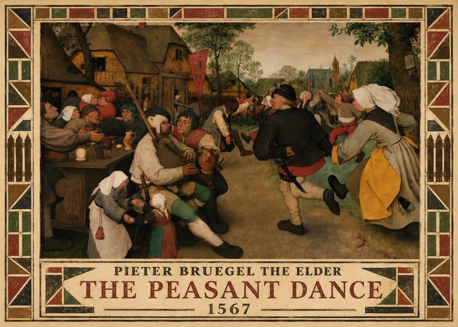 Pieter Bruegel The Peasant Dance II No4 - Plakat