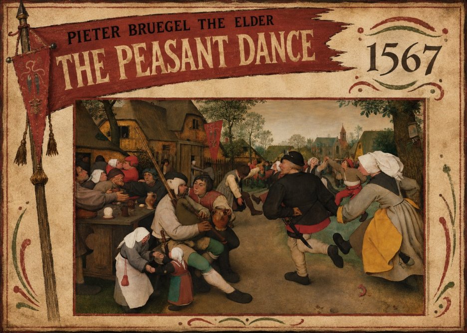 Pieter Bruegel The Peasant Dance II No6 - Plakat