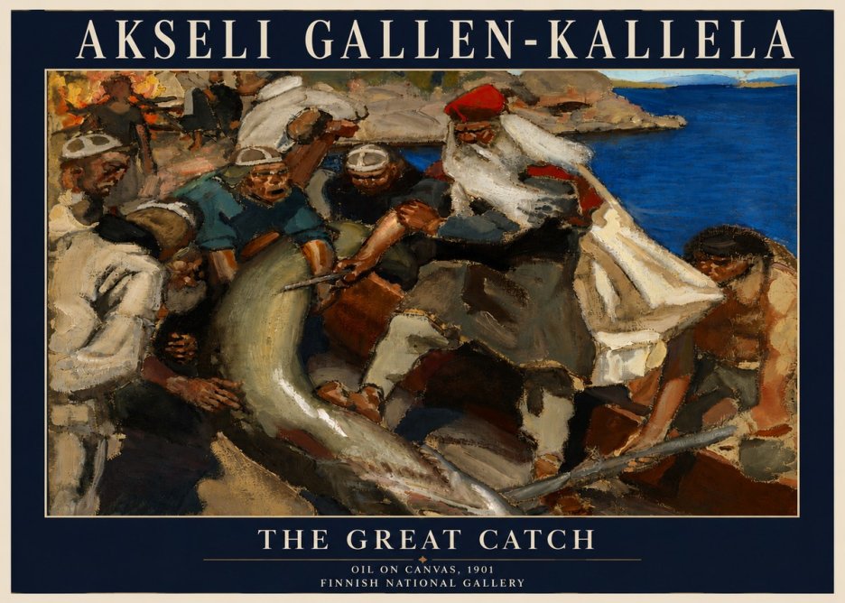 Akseli Gallen-Kallela The Great Catch No5 - Plakat
