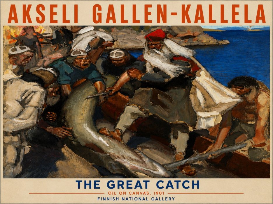 Akseli Gallen-Kallela The Great Catch No6 - Plakat
