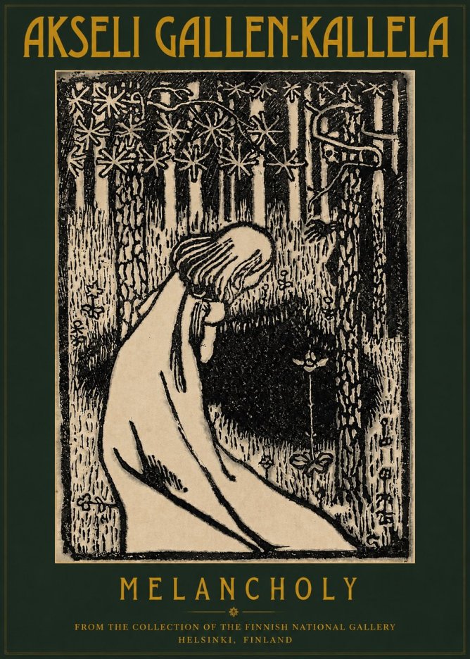 Akseli Gallen-Kallela Melancholy No2 - Plakat