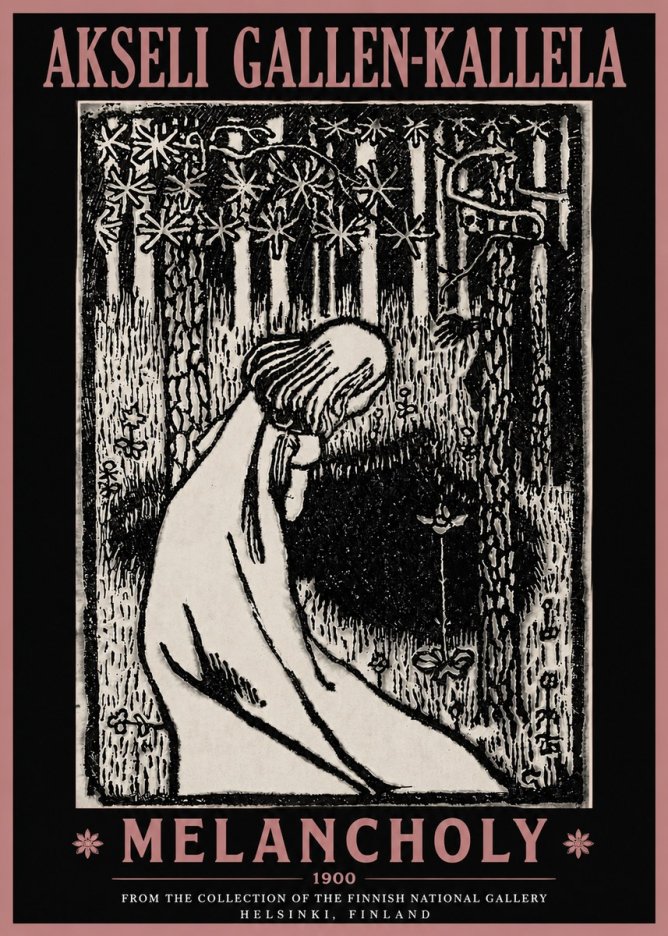 Akseli Gallen-Kallela Melancholy No4 - Plakat