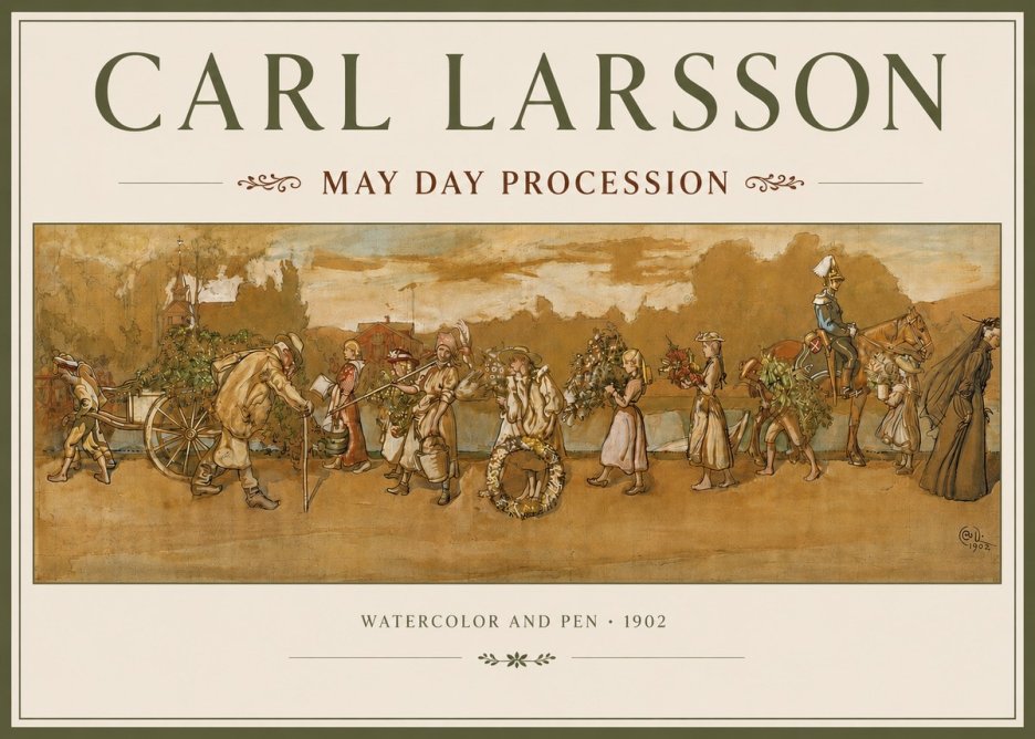 Carl Larsson May Day Procession No3 - Plakat